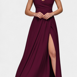 Vestido Largo Rocío con Drapé Frontal y Escote Cruzado