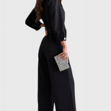 Mono de Pierna Ancha Ariane con Escote en V y Cintura Ajustable