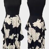 Vestido Raquel con Top de Punto y Falda Floral con Abertura