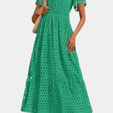 Vestido Maxi de Encaje Bordado Imani
