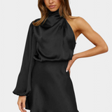 Vestido Mini Draped de Un Hombro Mara