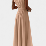Marla – Vestido Largo con Escote en V y Silueta Fluida