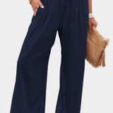 Pantalones Lexia de Algodón y Lino con Corte Fluido y Elegancia Natural