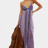 Vestido de Chifón Floral Boho Lexa con Espalda Abierta