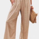 Pantalones Lexia de Algodón y Lino con Corte Fluido y Elegancia Natural