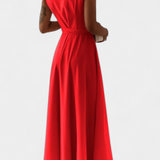Marla – Vestido Largo con Escote en V y Silueta Fluida