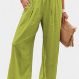 Pantalones Lexia de Algodón y Lino con Corte Fluido y Elegancia Natural