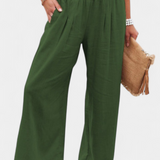 Pantalones Lexia de Algodón y Lino con Corte Fluido y Elegancia Natural