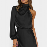 Vestido Mini Draped de Un Hombro Mara