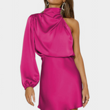 Vestido Mini Draped de Un Hombro Mara
