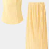 Conjunto Plisado de Dos Piezas Clarita Sin Tirantes