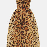 Vestido Midi Tiana Bustier Leopardo