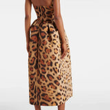 Vestido Midi Tiana Bustier Leopardo