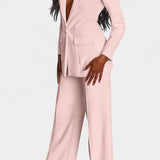 Conjunto de Blazer Ajustado y Pantalones de Pierna Ancha Marnie