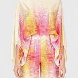 Conjunto de Dos Piezas Sybella con Top Off-the-Shoulder y Pantalones Estampados de Pierna Ancha
