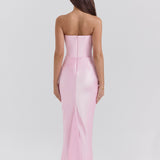 Vestido Maxi Drapado Corset Sin Tirantes Emily