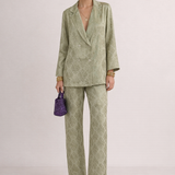 Camille - Conjunto mujer blazer y pantalón largo estampado floral elegante