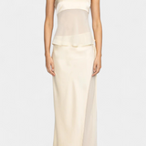 Conjunto de Falda Midi Sin Tirantes Fjorela en Mantequilla