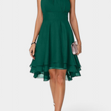 Vestido Anouk de Chifón con Volantes y Silueta Ajustada