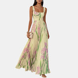 Vestido Maxi de Mujer con Diseño Floral y Corte A
