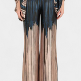 Conjunto de Dos Piezas Sybella con Top Off-Shoulder y Pantalones Anchos Impresos