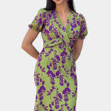 Vestido Maxi Elara con Nudo Frontal y Delicado Estampado Floral