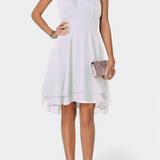 Vestido Anouk de Chifón con Volantes y Silueta Ajustada