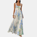 Vestido Maxi de Mujer con Diseño Floral y Corte A