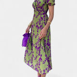 Vestido Maxi Elara con Nudo Frontal y Delicado Estampado Floral