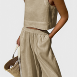 Conjunto Avelina Minimalista en Algodón y Lino Livianos