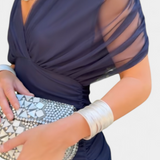 Vestido Largo Alondra con Estampado Floral de Fantasía y Escote en V