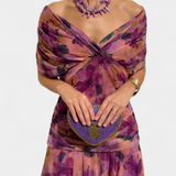 Vestido Largo Alondra con Estampado Floral de Fantasía y Escote en V
