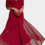 Vestido Largo Alondra con Estampado Floral de Fantasía y Escote en V