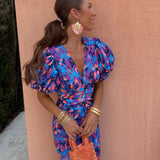 Vestido primavera mujer escote V con mangas abullonadas – estilo elegante femenino