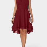 Vestido Anouk de Chifón con Volantes y Silueta Ajustada