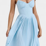 Vestido Bustier Plisado Sin Tirantes Seraphina