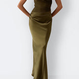 Robe Maxi Femme - Asymétrique Drapée Coupe Ajustée | Soirée
