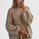 Suéter de punto oversized Cassia con mangas globo