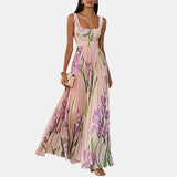 Vestido Maxi de Mujer con Diseño Floral y Corte A