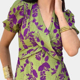 Vestido Maxi Elara con Nudo Frontal y Delicado Estampado Floral