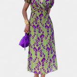 Vestido Maxi Elara con Nudo Frontal y Delicado Estampado Floral