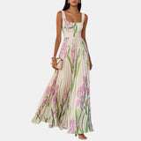 Vestido Maxi de Mujer con Diseño Floral y Corte A