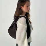 Bolso de Hombro Tejido Mediano Sage