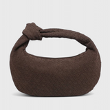 Bolso Tejido Mediano Lila con Detalle de Nudo