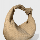 Bolso Tejido Mediano Lila con Detalle de Nudo