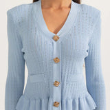 Conjunto de Vestido Midi de Punto Refinado Prudence con Top Abotonado