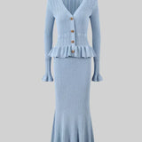 Conjunto de Vestido Midi de Punto Refinado Prudence con Top Abotonado