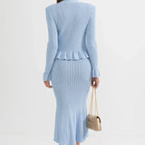 Conjunto de Vestido Midi de Punto Refinado Prudence con Top Abotonado