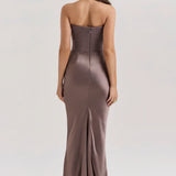 Vestido Maxi Drapado Corset Sin Tirantes Emily