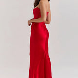 Vestido Maxi Drapado Corset Sin Tirantes Emily